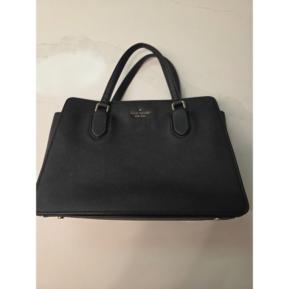 kate spade Handbags - Kate Spade New York Black Saffiano Leather Triple Compartment Satchel Handbag